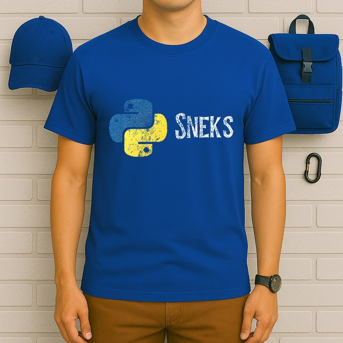 Python Programming Funny Programmer Python Logo Sneks Gift  T-Shirt