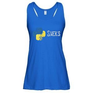 Python Programming Funny Programmer Python Logo Sneks Gift  Ladies Essential Flowy Tank