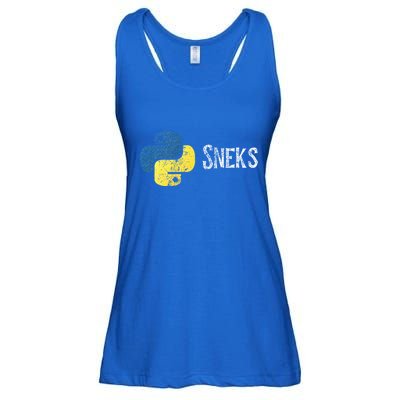 Python Programming Funny Programmer Python Logo Sneks Gift  Ladies Essential Flowy Tank
