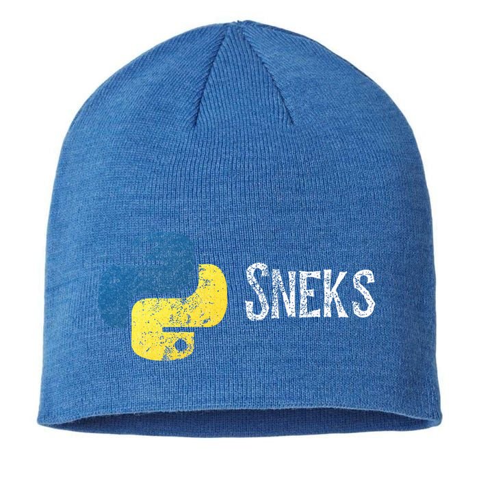 Python Programming Funny Programmer Python Logo Sneks Gift  Sustainable Beanie
