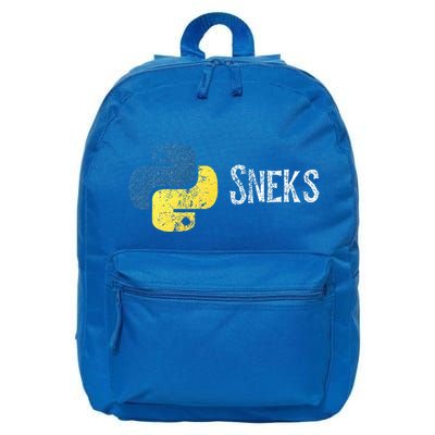Python Programming Funny Programmer Python Logo Sneks Gift  16 in Basic Backpack