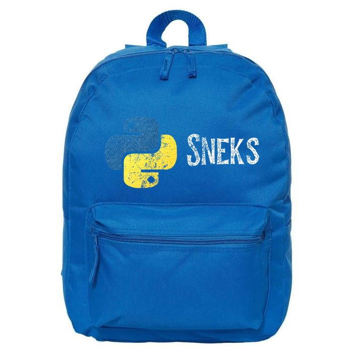 Python Programming Funny Programmer Python Logo Sneks Gift  16 in Basic Backpack