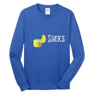 Python Programming Funny Programmer Python Logo Sneks Gift  Tall Long Sleeve T-Shirt
