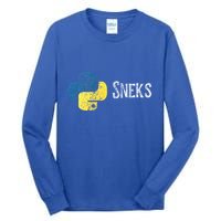 Python Programming Funny Programmer Python Logo Sneks Gift  Tall Long Sleeve T-Shirt