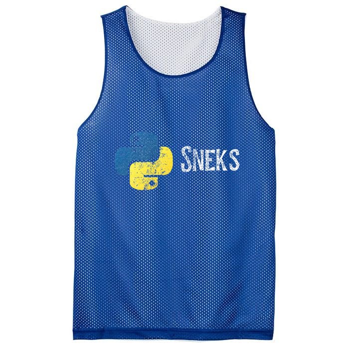 Python Programming Funny Programmer Python Logo Sneks Gift  Mesh Reversible Basketball Jersey Tank
