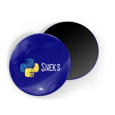 Python Programming Funny Programmer Python Logo Sneks Gift  Magnet