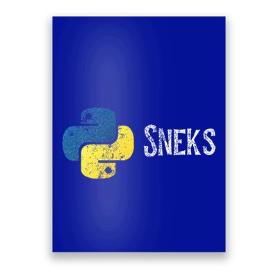 Python Programming Funny Programmer Python Logo Sneks Gift  Poster