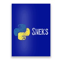 Python Programming Funny Programmer Python Logo Sneks Gift  Poster