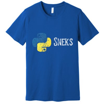 Python Programming Funny Programmer Python Logo Sneks Gift  Premium T-Shirt