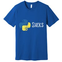 Python Programming Funny Programmer Python Logo Sneks Gift  Premium T-Shirt