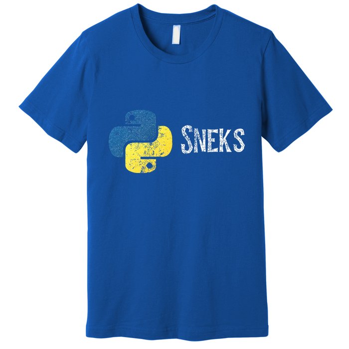 Python Programming Funny Programmer Python Logo Sneks Gift  Premium T-Shirt