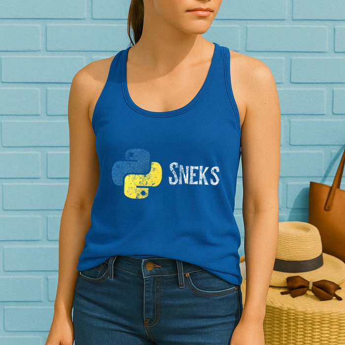 Python Programming Funny Programmer Python Logo Sneks Gift  Womens Tank Top