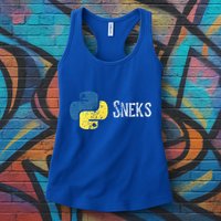 Python Programming Funny Programmer Python Logo Sneks Gift  Womens Tank Top