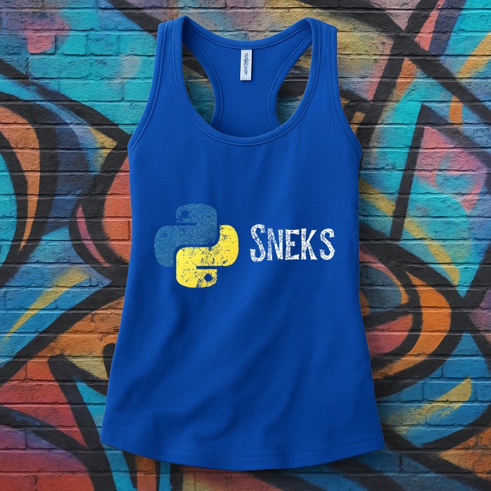 Python Programming Funny Programmer Python Logo Sneks Gift  Womens Tank Top