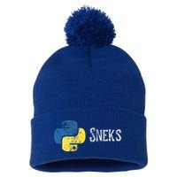 Python Programming Funny Programmer Python Logo Sneks Gift  Pom Pom 12in Knit Beanie