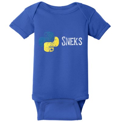 Python Programming Funny Programmer Python Logo Sneks Gift  Baby Bodysuit