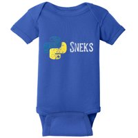 Python Programming Funny Programmer Python Logo Sneks Gift  Baby Bodysuit