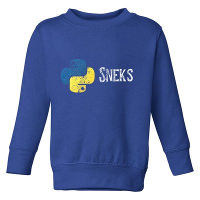 Python Programming Funny Programmer Python Logo Sneks Gift  Toddler Sweatshirt