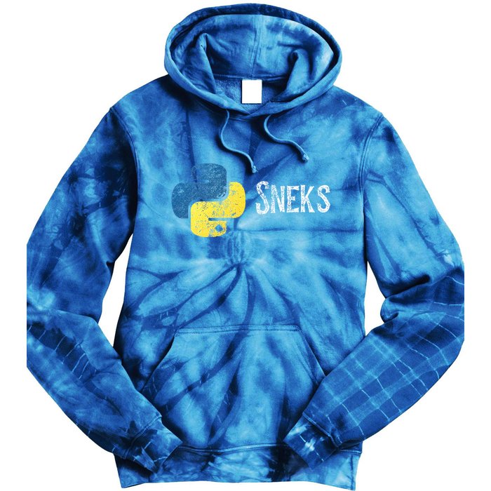 Python Programming Funny Programmer Python Logo Sneks Gift  Tie Dye Hoodie