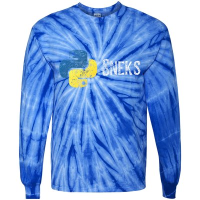 Python Programming Funny Programmer Python Logo Sneks Gift  Tie-Dye Long Sleeve Shirt