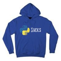 Python Programming Funny Programmer Python Logo Sneks Gift  Tall Hoodie