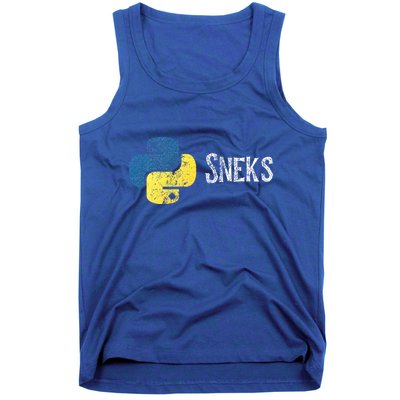Python Programming Funny Programmer Python Logo Sneks Gift  Tank Top
