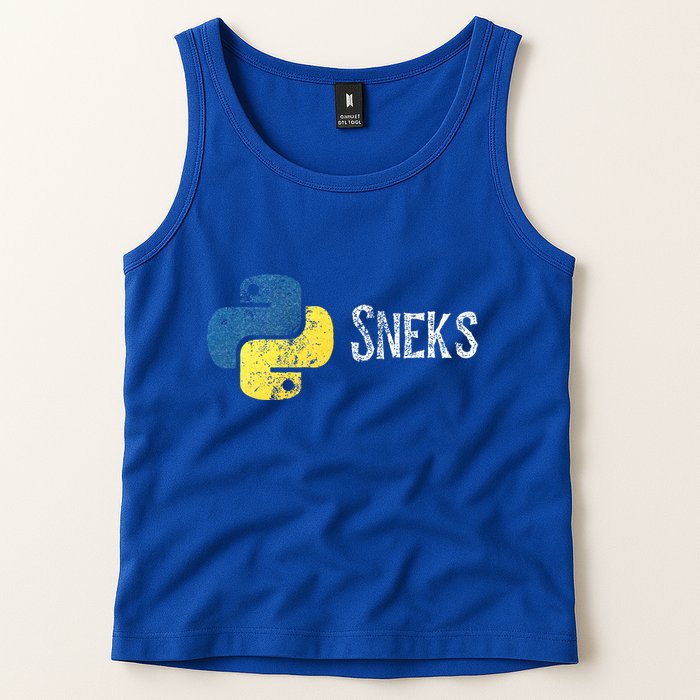 Python Programming Funny Programmer Python Logo Sneks Gift  Tank Top