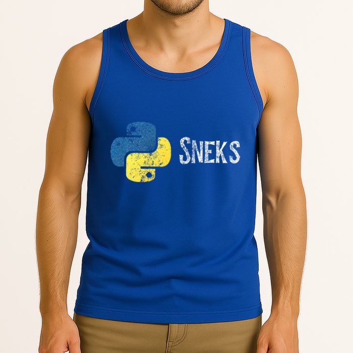 Python Programming Funny Programmer Python Logo Sneks Gift  Tank Top