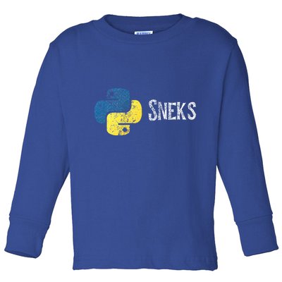 Python Programming Funny Programmer Python Logo Sneks Gift  Toddler Long Sleeve Shirt