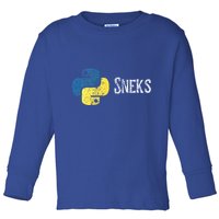 Python Programming Funny Programmer Python Logo Sneks Gift  Toddler Long Sleeve Shirt