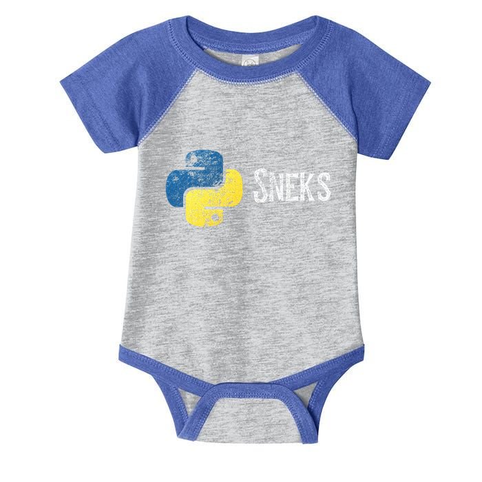 Python Programming Funny Programmer Python Logo Sneks Gift  Infant Baby Jersey Bodysuit