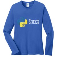 Python Programming Funny Programmer Python Logo Sneks Gift  Ladies Long Sleeve Shirt