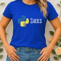 Python Programming Funny Programmer Python Logo Sneks Gift  Womens T-Shirt
