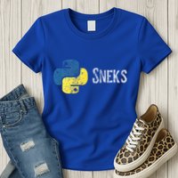 Python Programming Funny Programmer Python Logo Sneks Gift  Womens T-Shirt