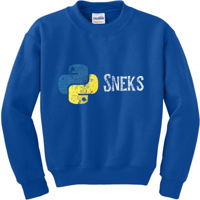 Python Programming Funny Programmer Python Logo Sneks Gift  Kids Sweatshirt