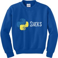 Python Programming Funny Programmer Python Logo Sneks Gift  Kids Sweatshirt