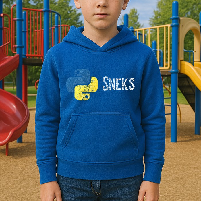 Python Programming Funny Programmer Python Logo Sneks Gift  Kids Hoodie
