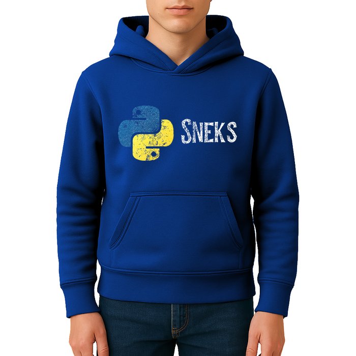 Python Programming Funny Programmer Python Logo Sneks Gift  Kids Hoodie