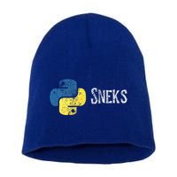 Python Programming Funny Programmer Python Logo Sneks Gift  Short Acrylic Beanie