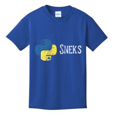 Python Programming Funny Programmer Python Logo Sneks Gift  Kids T-Shirt
