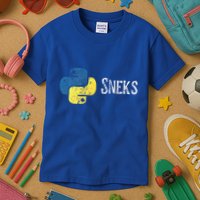 Python Programming Funny Programmer Python Logo Sneks Gift  Kids T-Shirt