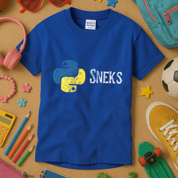 Python Programming Funny Programmer Python Logo Sneks Gift  Kids T-Shirt