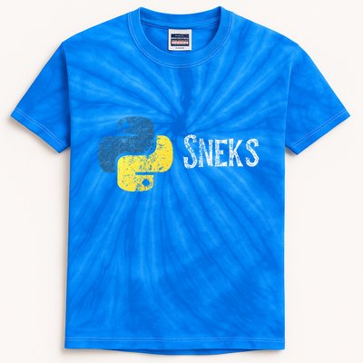 Python Programming Funny Programmer Python Logo Sneks Gift  Kids Tie-Dye T-Shirt