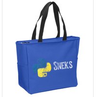 Python Programming Funny Programmer Python Logo Sneks Gift  Zip Tote Bag