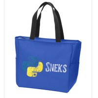 Python Programming Funny Programmer Python Logo Sneks Gift  Zip Tote Bag