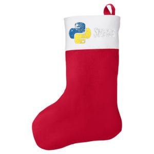 Python Programming Funny Programmer Python Logo Sneks Gift  Felt Holiday Christmas Stocking