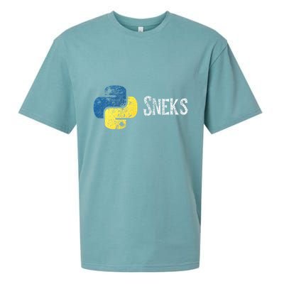 Python Programming Funny Programmer Python Logo Sneks Gift  Sueded Cloud Jersey T-Shirt