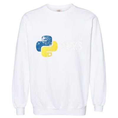 Python Programming Funny Programmer Python Logo Sneks Gift  Garment-Dyed Sweatshirt