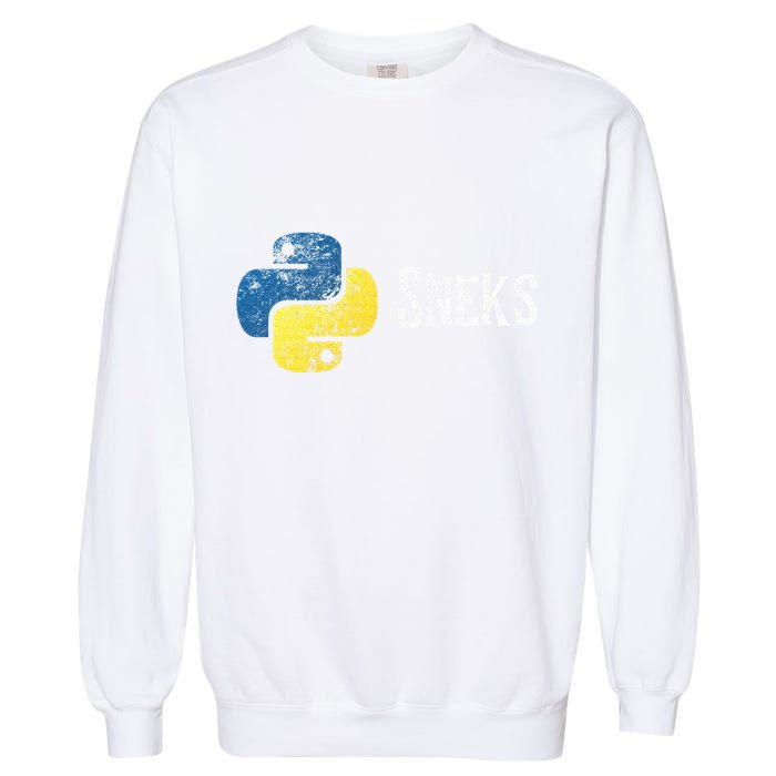 Python Programming Funny Programmer Python Logo Sneks Gift  Garment-Dyed Sweatshirt
