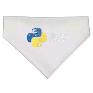 Python Programming Funny Programmer Python Logo Sneks Gift  USA-Made Doggie Bandana